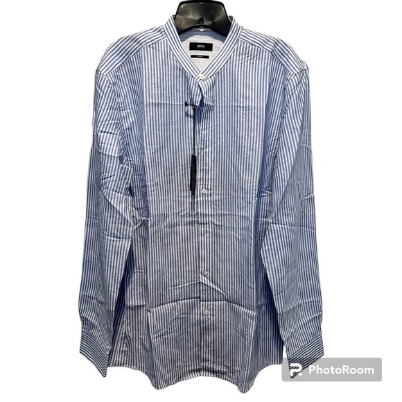 HUGO Boss Men's‎ Jorris Tessitura Monti Stand-Up Collar Dress Shirt size 42 16/2 - Picture 1 of 6